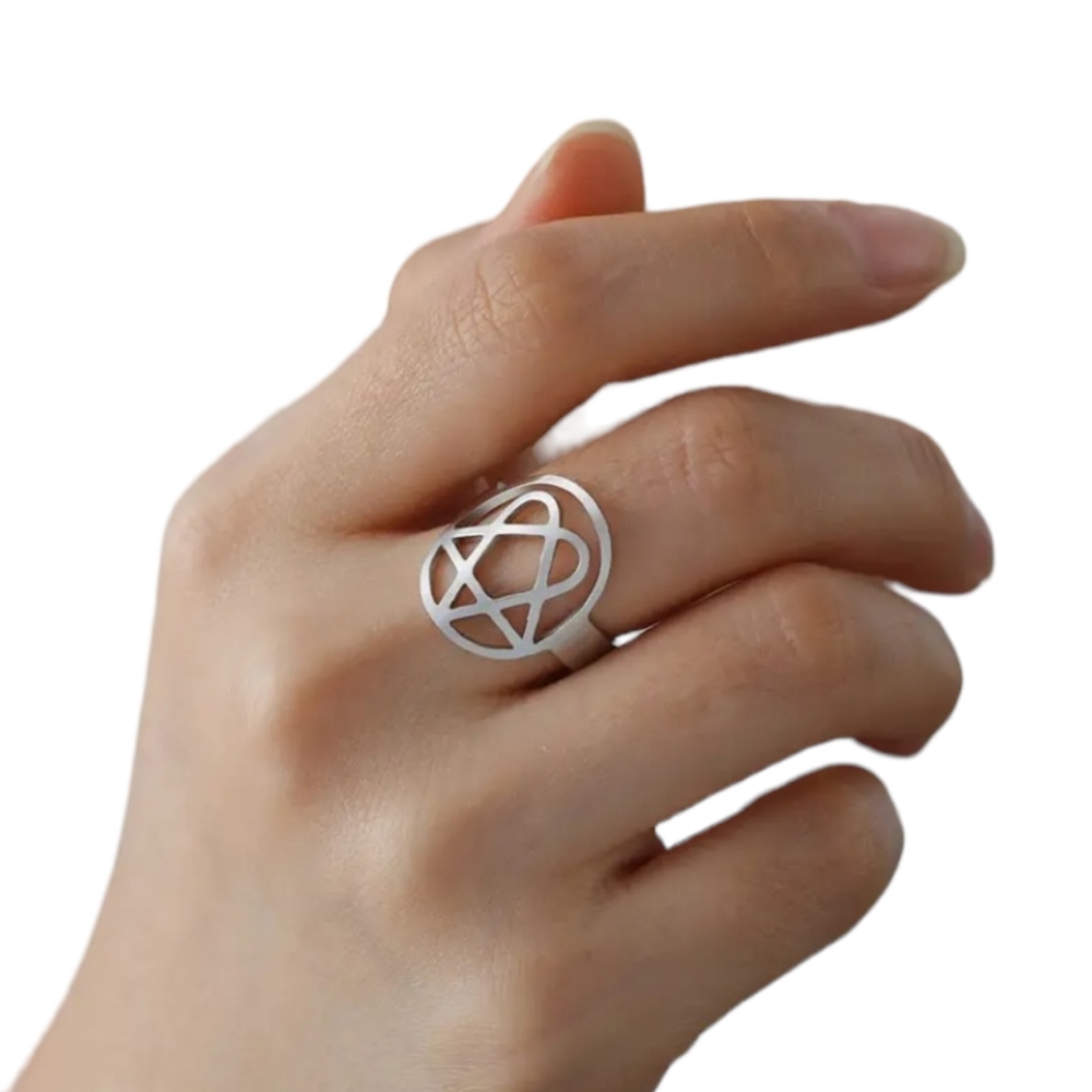 Adjustable HIM Heartagram Ring